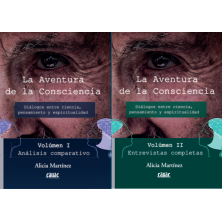 Portadas de los dos volúmenes de La aventura de la consciencia